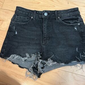 RSQ high rise black jean shorts